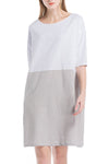 Vestido de Linho em Bloco de Cores