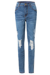 Calça Jeans Slim Rasgada
