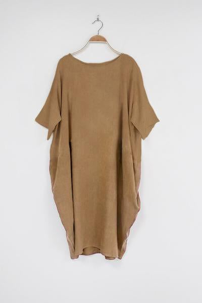 Vestido Oval de Linho Premium Oversized Nude