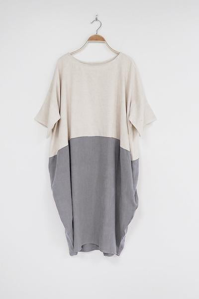 Vestido Camiseta Bloco de Cor