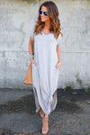 Vestido Maxi com Fendas Laterais com Bolsos