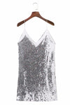 Vestido Decorado com Lantejoula Alça Spaghetti